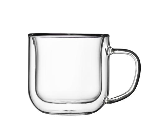 Чашка с ручкой, с двойными стенками, 85 мл, d 8,2 см h 5,9 см, Thermic Glass