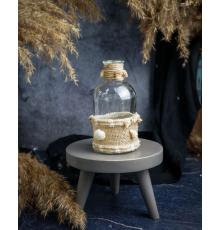 Ваза-бутылка с ракушками 8X8XH13CM, стекло