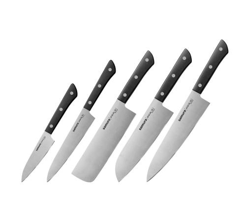 SHR-0250B/K Набор ножей 5 в 1 "Samura HARAKIRI" 11,23,43,85,95, корроз.-стойкая сталь, ABS пластик