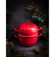 Кастрюля для мидий красная 2,8 л, h 17,5cm d 18cm