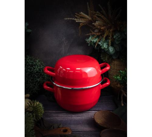 Кастрюля для мидий красная 2,8 л, h 17,5cm d 18cm