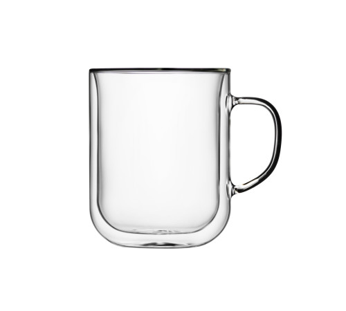 Кружка с ручкой, с двойными стенками, 350 мл, d 11,2 см h 10,6 см, Thermic Glass